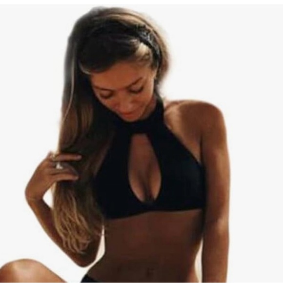 Swim Halter Top, Black, Size Small, Top Only - Picture 4 of 5